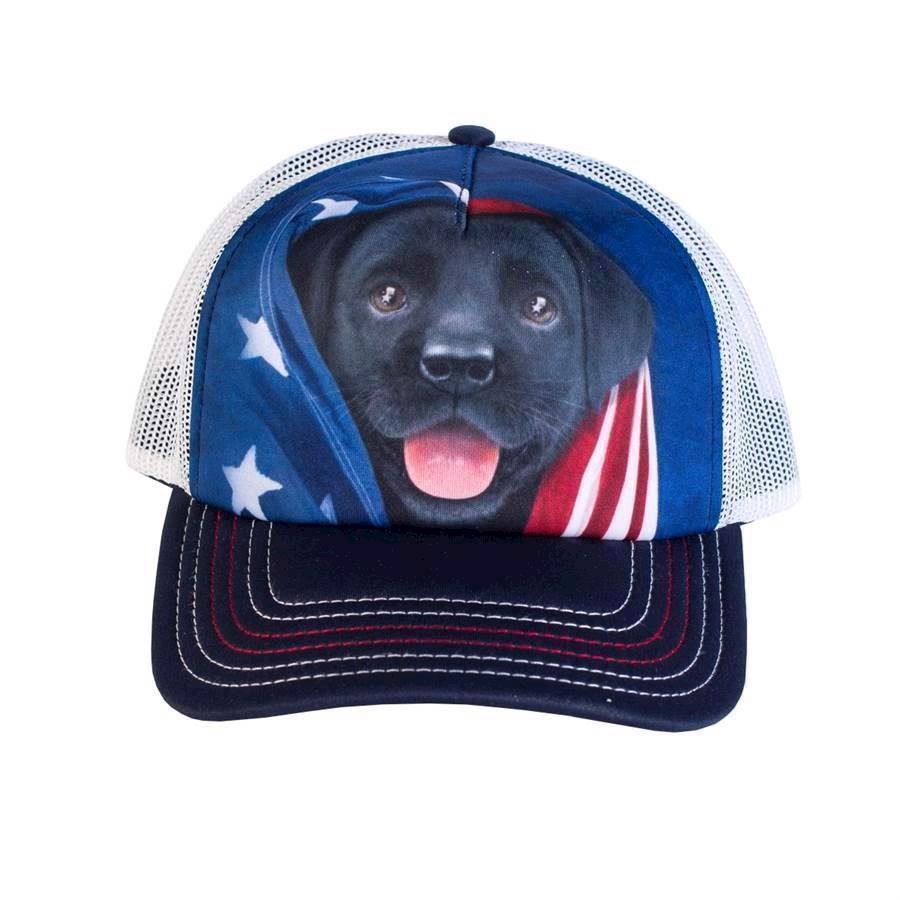 Trucker kasket med sort labrador hvalp