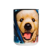 Kaffekrus med portræt af en hvalp