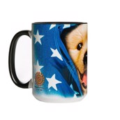 Keramik tekop med golden retriever