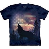 The Mountain tshirt - bluse med patriotisk ulvemotiv