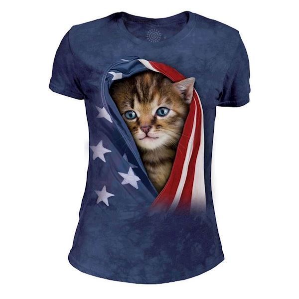 The Mountain Patriotic Kitten Tri-Blend T-shirts