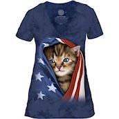 The Mountain Patriotic Kitten Tri-Blend T-shirts