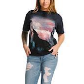 Kortærmet bluse med ulv der hyler