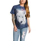 Kortærmet bluse med hvid ulv 