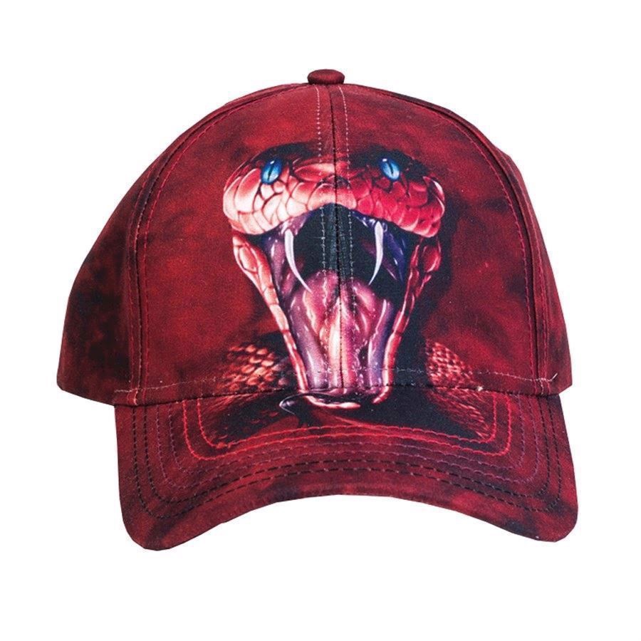 baseball kasket med rød mamba slange