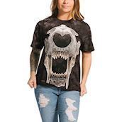 Kortærmet bluse med sabeltand kranie