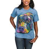 Kortærmet bluse med super sød labrador