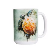 Thekrus med motiv af havskildpadde