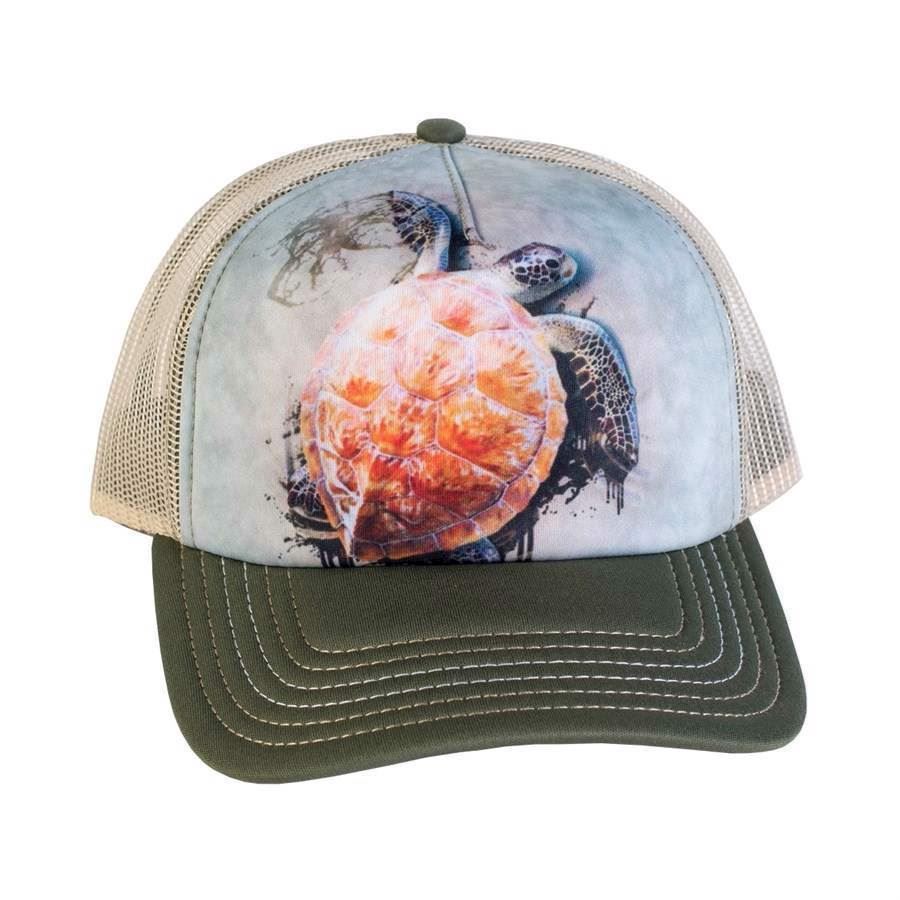 Trucker kasket med kravlende havskildpadde