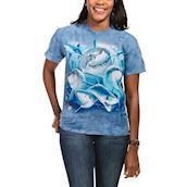 Kortærmet bluse med ulv sjovt haj motiv