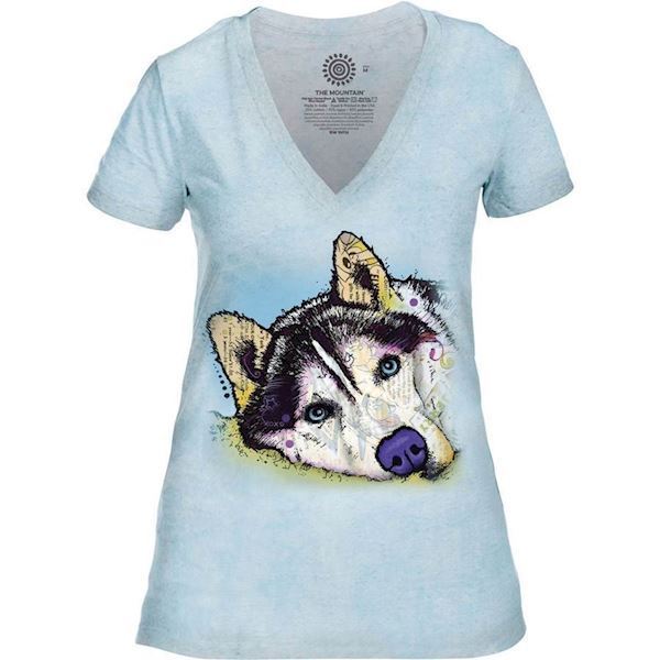 The Mountain Siberian Husky Russo Tri-Blend T-shirts