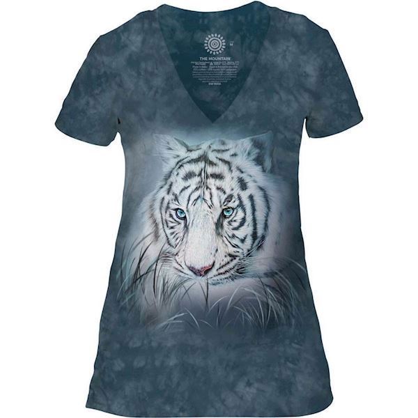 The Mountain Thoughtful White Tiger Tri-Blend T-shirts