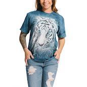 Kortærmet bluse med tvivlsom hvid tiger