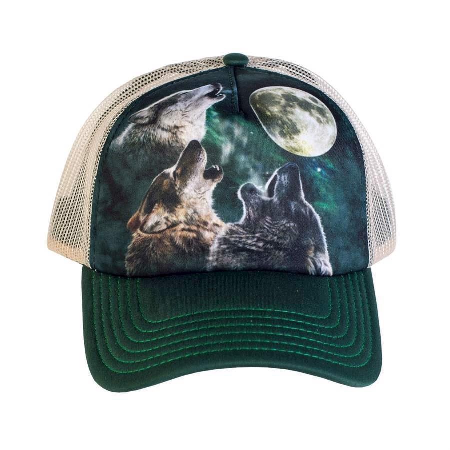 Trucker kasket med ulve og måne