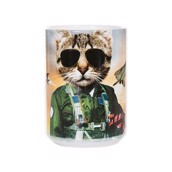 Kaffekrus med print af en sjov udklædt kat