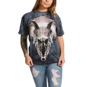 Kortærmet bluse med Triceratops kranie