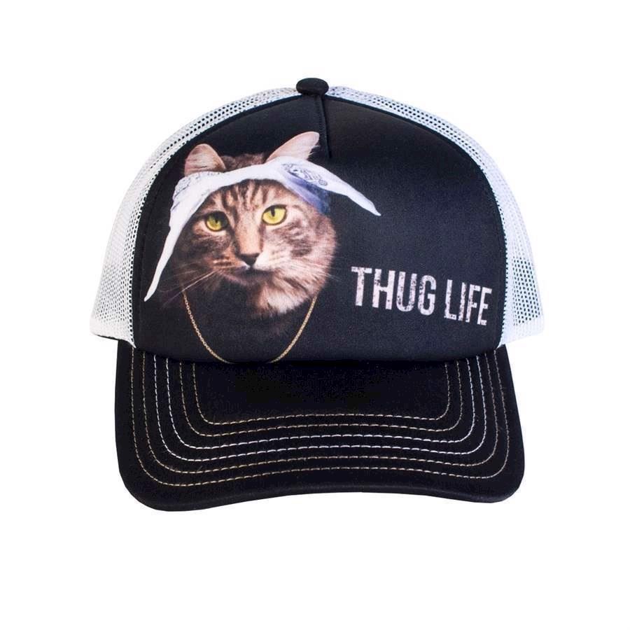 Trucker kasket med humoristisk katte motiv