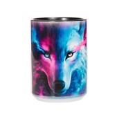 Kaffekrus med lys og mørk side af ulven