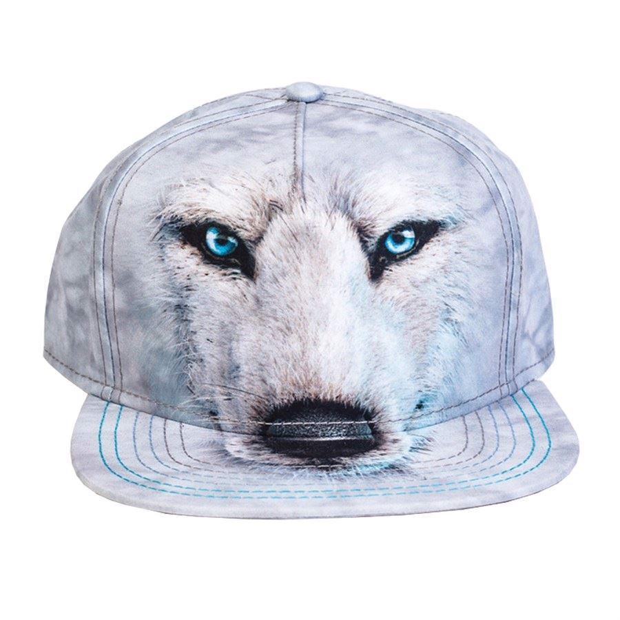 baseball kasket med hvid ulv