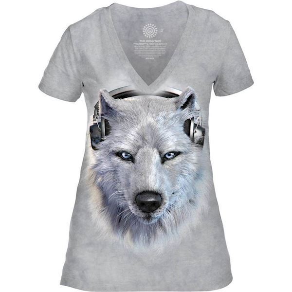 The Mountain White Wolf DJ Tri-Blend T-shirts