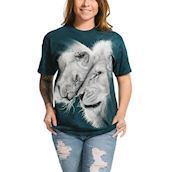 Kortærmet bluse med to hvide løver