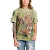 Kortærmet bluse med collage af tigre 