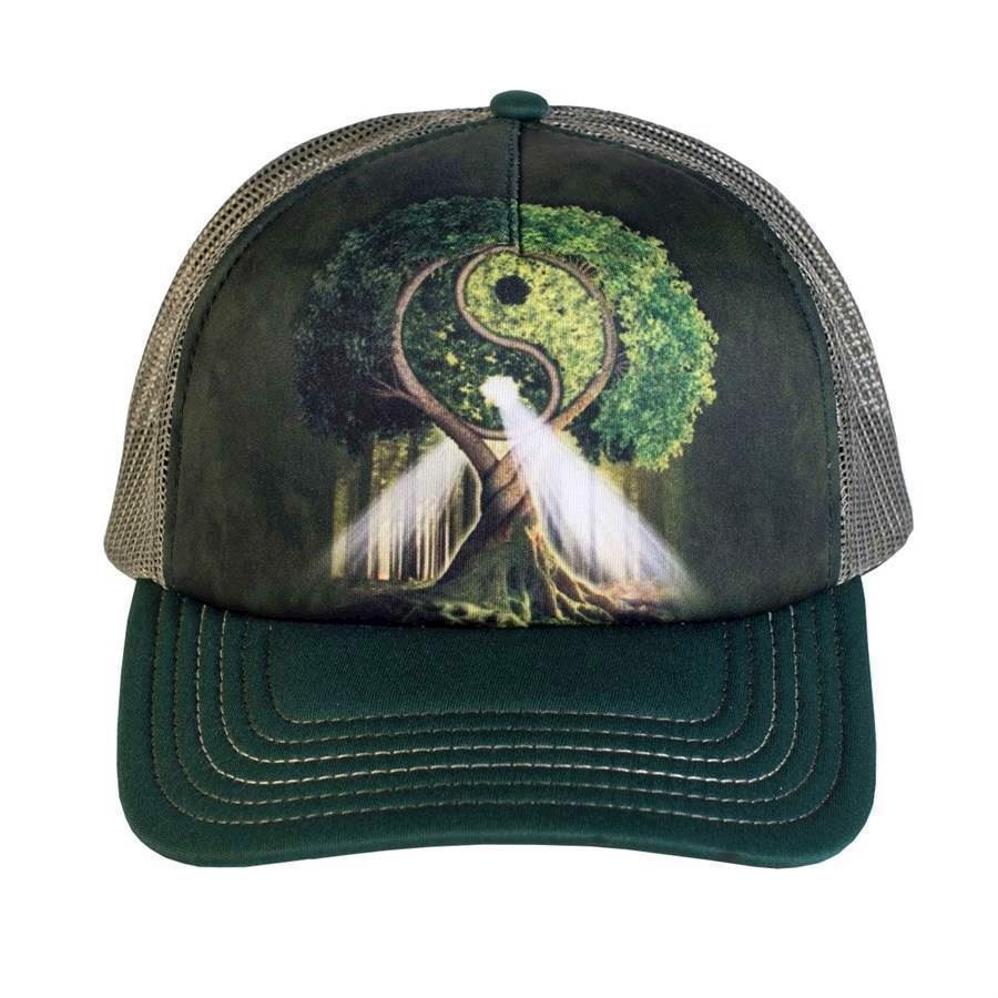 Trucker kasket med yin/yang træ