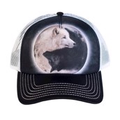 Trucker kasket med ulve og yin yang